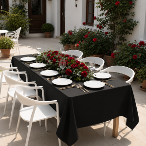 Fata de masa Kotonia Home - 200x300 cm, blackout, negru - imagine 2