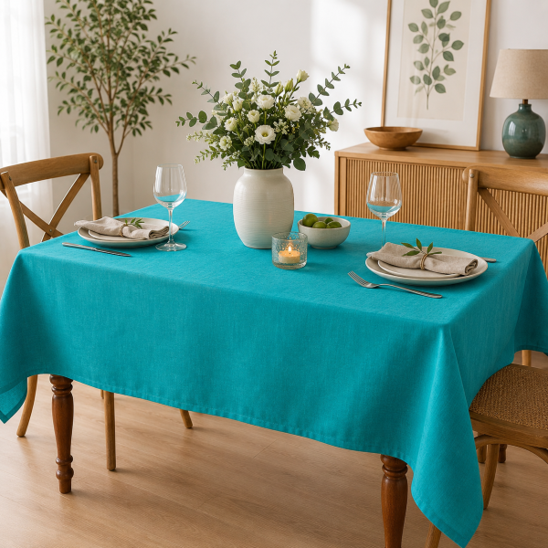 Fata de masa Kotonia Home - Delice Turquoise, 100% bumbac