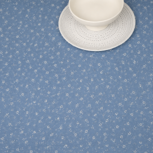 Fata de masa Kotonia Home Exotic - 100% bumbac, creton impermeabil, decor floral cu fond bleu - imagine 2