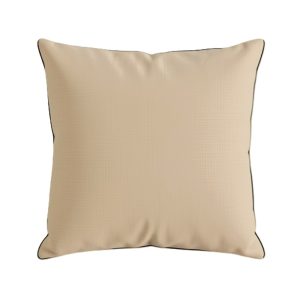 Fata de perna decor Kotonia Home - 50x50 cm, 100% bumbac, creton uni impermeabil, ivoire cu paspoal decorativ contrastant - imagine 2