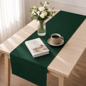 Napron uni pentru masa Kotonia Home - 45x180 cm, creton, 100% bumbac , verde smarald