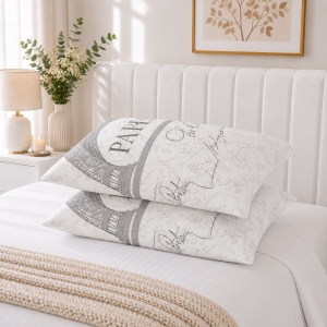 Pachet 2 perne matlasate Kotonia Home - 50x70 cm, 630 gr/buc, decor Paris 05 - imagine 2