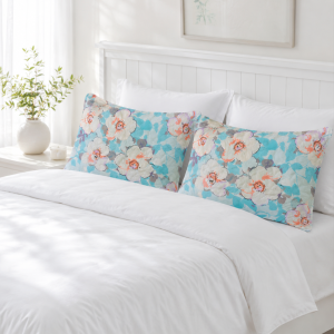 Pachet 2 perne matlasate Kotonia Home - 50x70 cm, 630 gr/buc, decor floral 01