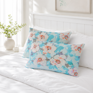 Pachet 2 perne matlasate Kotonia Home - 50x70 cm, 630 gr/buc, decor floral 01 - imagine 2