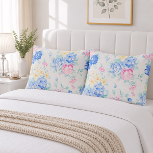 Pachet 2 perne matlasate Kotonia Home - 50x70 cm, 630 gr/buc, decor floral 04 - imagine 2