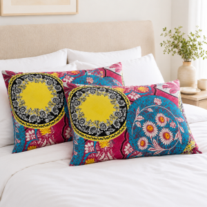 Pachet 2 perne matlasate Kotonia Home - 50x70 cm, 630 gr/buc, decor floral 07