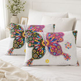 Pachet 2 perne matlasate Kotonia Home - 50x70 cm, 630 gr/buc, decor fluturi 015