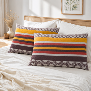 Pachet 2 perne matlasate Kotonia Home - 50x70 cm, 630 gr/buc, decor geometric 010