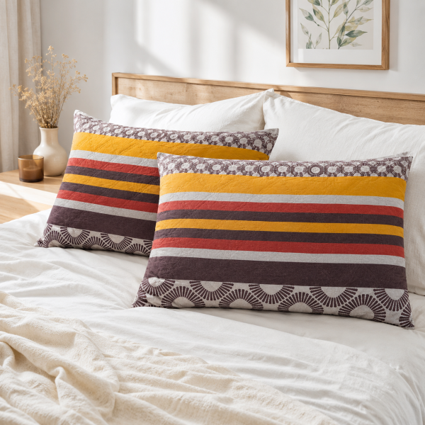 Pachet 2 perne matlasate Kotonia Home - 50x70 cm, 630 gr/buc, decor geometric 010