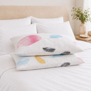 Pachet 2 perne matlasate Kotonia Home - 50x70 cm, 630 gr/buc, decor pene 08 - imagine 2