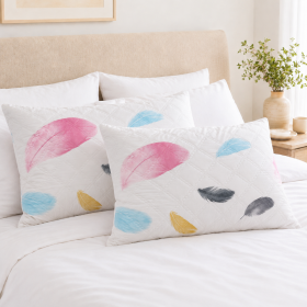 Pachet 2 perne matlasate Kotonia Home - 50x70 cm, 630 gr/buc, decor pene 08
