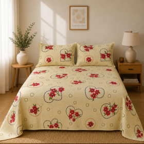 Pachet cearceaf de pat 220x240 + 2 fete de perna 50x70 cm, tesatura clasica neteda, 100% bumbac, 029