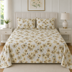 Pachet cearceaf de pat 220x240 + 2 fete de perna 50x70 cm, tesatura clasica neteda, 100% bumbac, 032