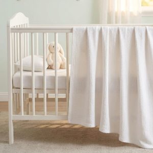 Pled bebe Kotonia Home - Pique 60x120 cm, 100% bumbac - Alb - imagine 2