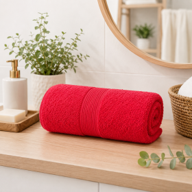 Prosop Kotonia Home Deco - 50x90 cm, 100% bumbac, rosu
