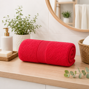 Prosop Kotonia Home Deco - 50x90 cm, 100% bumbac, rosu