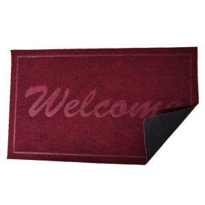 Covoras intrare - Welcome uni, 45x75 cm, antiderapant 100% pvc, bordo - imagine 2