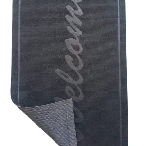 Covoras intrare - Welcome uni, 45x75 cm, antiderapant 100% pvc, gri antracit - imagine 3