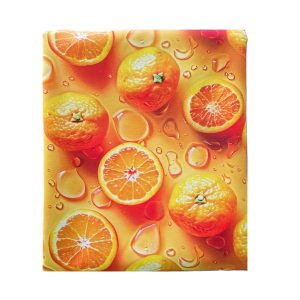 Fata de masa Kotonia Home Exotic 3D- 100% bumbac, creton impermeabil, 180x220 cm, decor portocale - imagine 2
