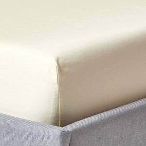 Husa de pat cu elastic Kotonia Home Deco, 100% bumbac, ranforce color uni, ivoire - imagine 4