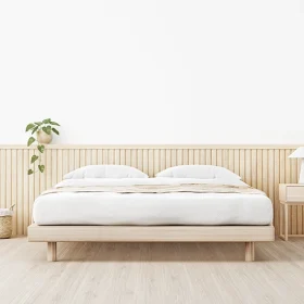 Husa cu elastic pentru pat Kotonia Home - Ranforce, 100% bumbac, alba