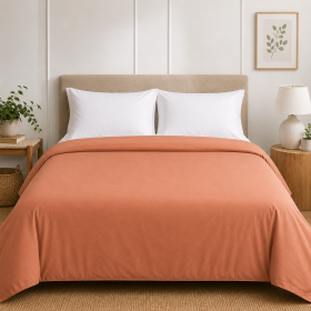 Cearceaf pentru pilota Kotonia Home, ranforce color uni, 100% bumbac, cacao