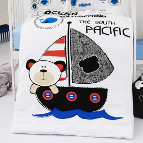 Lenjerie completa patut Bebe Toys - Ursulet , 100% bumbac, cod 14