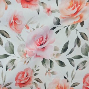 Pachet 2 perne decor Kotonia Home - 50x50 cm, creton impermeabil 100% bumbac, cu umplutura puf siliconizat, imprimeu trandafiri - imagine 4