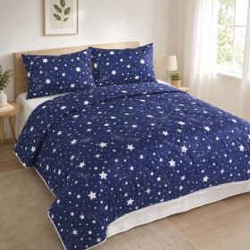 Pachet pilota 200x220 cm, 250 g/m2 + 2 perne 50x70 cm, decor stele 07
