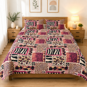 Pachet pilota 200x220 cm, 250 g/m2 + 2 perne 50x70 cm, decor animal print 05