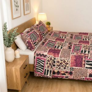 Pachet pilota 200x220 cm, 250 g/m2 + 2 perne 50x70 cm, decor animal print 05 - imagine 4