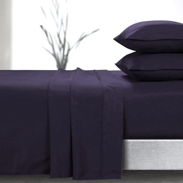 Cearceaf pentru pat Kotonia Home, 100% bumbac, ranforce color uni, bleumarin