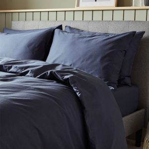 Cearceaf pentru pat Kotonia Home, 100% bumbac, ranforce color uni, bleumarin - imagine 4