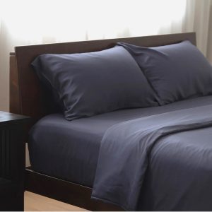 Cearceaf pentru pat Kotonia Home, 100% bumbac, ranforce color uni, bleumarin - imagine 3
