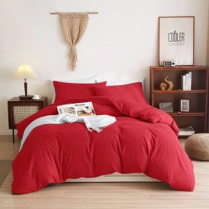 Cearceaf pentru pilota Kotonia Home, 100% bumbac, ranforce color uni, rosu - imagine 4
