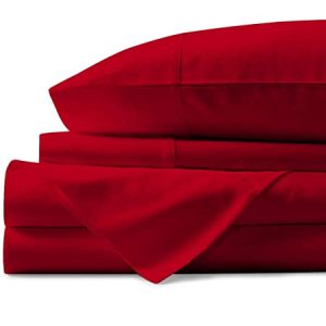 Cearceaf pentru pat Kotonia Home, 100% bumbac, ranforce color uni, rosu - imagine 2