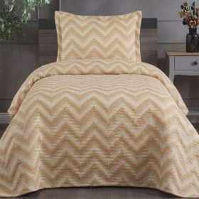 Cuvertura de pat cu 1 fata de perna, matlasate Royal Home - 170x240 cm, cappuccino