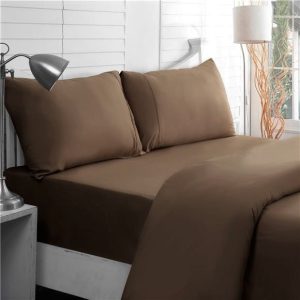 Husa pat Kotonia Home - Ranforce color uni, 100% bumbac, maro - imagine 3
