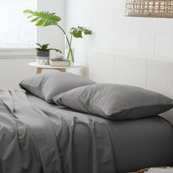 Set 2 Fete de perna Kotonia Home, 100% bumbac, ranforce color uni, gri