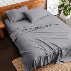 Cearceaf pentru pat Kotonia Home, 100% bumbac, ranforce color uni, gri mediu