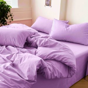 Husa pat Kotonia Home - Ranforce color uni, 100% bumbac, lila - imagine 4