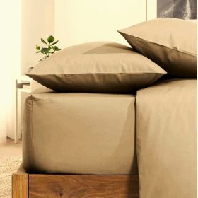 Husa pat Kotonia Home - Ranforce color uni, 100% bumbac, maro
