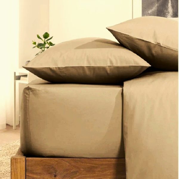 Husa pat Kotonia Home - Ranforce color uni, 100% bumbac, maro