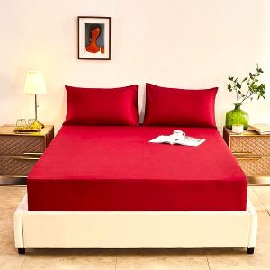 Husa pat Kotonia Home - Ranforce color uni, 100% bumbac, rosu - imagine 5