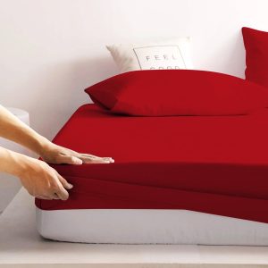 Husa pat Kotonia Home - Ranforce color uni, 100% bumbac, rosu - imagine 2
