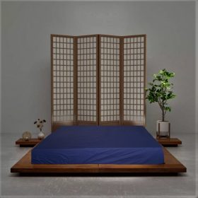 Husa pat Kotonia Home - Ranforce color uni, 100% bumbac, bleumarin
