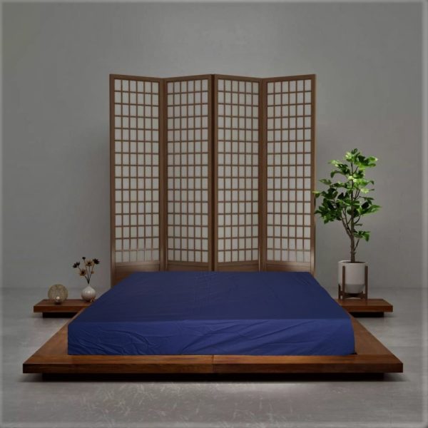 Husa pat Kotonia Home - Ranforce color uni, 100% bumbac, bleumarin