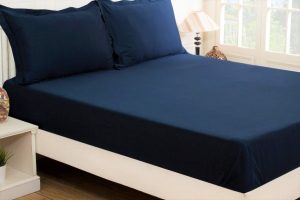 Husa pat Kotonia Home - Ranforce color uni, 100% bumbac, bleumarin - imagine 7