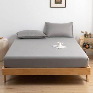 Husa pat Kotonia Home - Ranforce color uni, 100% bumbac, gri