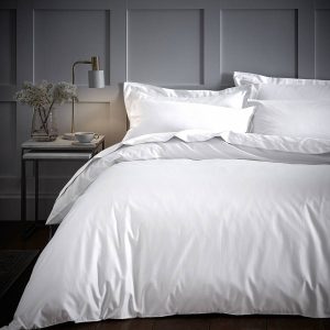 Set 2 Fete de perna Kotonia Home Hotel - Olandina cu rame decorative Oxford, 100% bumbac, alb - imagine 3